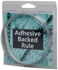 Made in USA - 6 Ft. Long x 1/2 Inch Wide, 1/16 Inch Graduation, Silver, Mylar Adhesive Tape Measure - Reads Right to Left, Horizontal Scale - Makers Industrial Supply