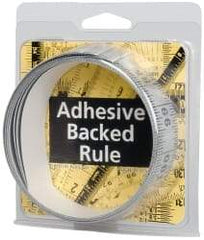 Made in USA - 9 Ft. Long x 1-1/4 Inch Wide, 1/16 Inch Graduation, Silver, Mylar Adhesive Tape Measure - Reads Right to Left, Horizontal Scale - Makers Industrial Supply