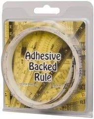 Made in USA - 12 Ft. Long x 1/2 Inch Wide, 1/16 Inch Graduation, Clear, Mylar Adhesive Tape Measure - Reads Left to Right, Horizontal Scale - Makers Industrial Supply