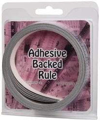 Made in USA - 30 Ft. Long x 1/2 Inch Wide, 1/16 Inch Graduation, Silver, Mylar Adhesive Tape Measure - Reads Left to Right, Horizontal Scale - Makers Industrial Supply