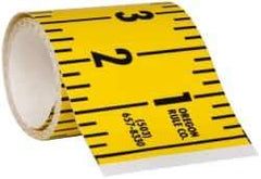 Made in USA - 7.5 Ft. Long x 3 Inch Wide, 1/4 Inch Graduation, Yellow, Mylar Adhesive Tape Measure - Reads Right to Left, Horizontal Scale - Makers Industrial Supply