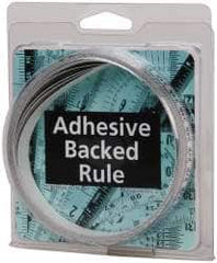 Made in USA - 4 m Long x 1/2 Inch Wide, 1/16 Inch Graduation, White, Mylar Adhesive Tape Measure - Reads Right to Left, Horizontal Scale - Makers Industrial Supply