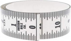 Made in USA - 3 Ft. Long x 1-1/4 Inch Wide, 1/16 Inch Graduation, Clear, Mylar Adhesive Tape Measure - Reads Bottom to Top, Vertical Rules - Makers Industrial Supply