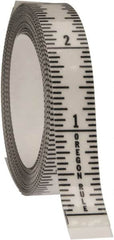 Made in USA - 9 Ft. Long x 1/2 Inch Wide, 1/16 Inch Graduation, Clear, Mylar Adhesive Tape Measure - Reads Bottom to Top, Vertical Rules - Makers Industrial Supply