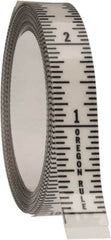 Made in USA - 12 Ft. Long x 1/2 Inch Wide, 1/16 Inch Graduation, Clear, Mylar Adhesive Tape Measure - Reads Bottom to Top, Vertical Rules - Makers Industrial Supply