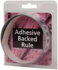 Made in USA - 3 Ft. Long x 1 Inch Wide, 1/8 Inch Graduation, Silver, Mylar Adhesive Tape Measure - Reads Bottom to Top, Vertical-Half Scale - Makers Industrial Supply