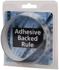 Made in USA - 3 Ft. Long x 1 Inch Wide, 1/8 Inch Graduation, Silver, Mylar Adhesive Tape Measure - Reads Right to Left, Vertical-Half Scale - Makers Industrial Supply