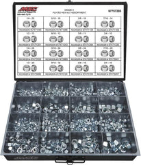 Value Collection - 1/4-20 to 3/4-16 Thread, 870 Piece Alloy Steel Nut Assortment - Grade 5 - Makers Industrial Supply