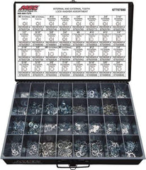 Value Collection - 2550 Piece, No. 6, 3/4" Screw, Grade 2 Steel External & Internal Tooth Lock Washer Assortment - Includes 1/4 to 12" Screw & Compartmented Storage Case - Makers Industrial Supply