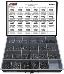 Value Collection - 850 Piece Alloy Steel Button Head Cap Screws - #4-40 to 3/8-16 Thread - Makers Industrial Supply