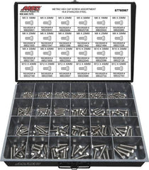 Value Collection - 330 Piece Stainless Steel Hex Head Cap Screws - M5 to M12 Thread, 18-8 - Makers Industrial Supply