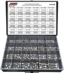 Value Collection - 240 Piece Stainless Steel Socket Head Cap Screws - M6 to M12 Thread, 18-8 - Makers Industrial Supply