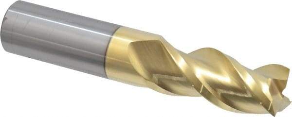 ProMax - 3/4", 1-5/8" LOC, 3/4" Shank Diam, 4" OAL, 3 Flute, Solid Carbide Square End Mill - Single End, ZrN Finish, Spiral Flute, 40° Helix, Right Hand Cut, Right Hand Flute, Series 109 - Makers Industrial Supply