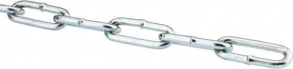 Campbell - #1 Welded Straight Link Coil Chain - 370 Lb Capacity, Steel, Zinc Plated Finish - Makers Industrial Supply