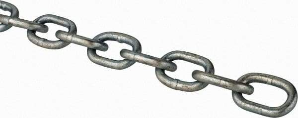 Peerless Chain - #2/0 Welded Passing Link Chain - 450 Lb Capacity, Steel, Zinc Plated Finish - Makers Industrial Supply