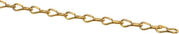 Made in USA - 0.034" Diam Brass Single Jack Chain - 2 Lb Load Limit, 40 Links per Foot, #20 - Makers Industrial Supply