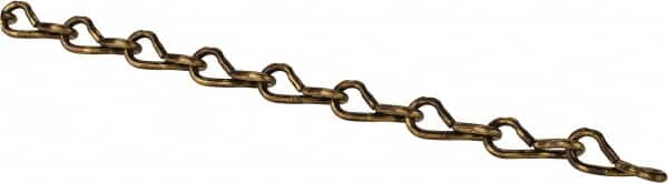 Made in USA - 0.047" Diam Brass Single Jack Chain - 4 Lb Load Limit, 31 Links per Foot, #18 - Makers Industrial Supply