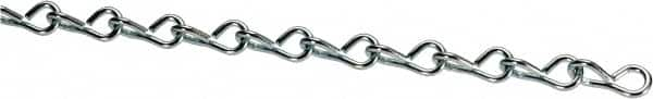 Made in USA - 0.047" Diam Steel Single Jack Chain - 5 Lb Load Limit, #18, Zinc Plated Finish - Makers Industrial Supply