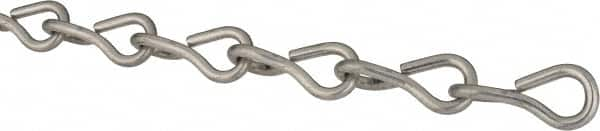 Made in USA - 0.135" Diam Steel Single Jack Chain - 43 Lb Load Limit, #10, Pre-Galvanized Finish - Makers Industrial Supply