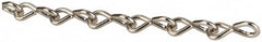 Made in USA - 0.034" Diam Steel Single Jack Chain - 3 Lb Load Limit, #20, Nickel Plated Finish - Makers Industrial Supply