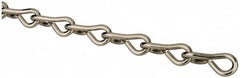 Made in USA - 0.105" Diam Steel Single Jack Chain - 29 Lb Load Limit, #12, Nickel Plated Finish - Makers Industrial Supply