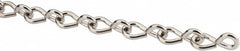 Made in USA - 0.135" Diam Steel Single Jack Chain - 43 Lb Load Limit, #10, Nickel Plated Finish - Makers Industrial Supply