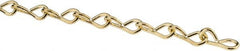 Made in USA - 0.08" Diam Steel Single Jack Chain - 16 Lb Load Limit, #14, Brass Plated Finish - Makers Industrial Supply