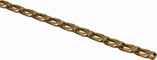 Peerless Chain - 0.018" Diam Brass Plumber's Safety Chain - 23 Lb Load Limit, #2/0, Standard Finish, 0.55" Inside Length - Makers Industrial Supply