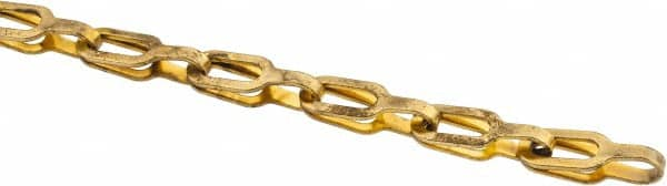 Made in USA - 0.028" Diam Brass Plumber's Safety Chain - 40 Lb Load Limit, #1, Standard Finish, 0.65" Inside Length - Makers Industrial Supply