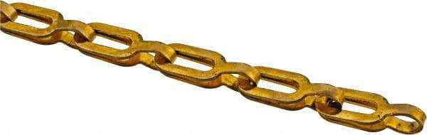 Made in USA - 0.028" Diam Brass Plumber's Safety Chain - 50 Lb Load Limit, #2, Standard Finish, 0.7" Inside Length - Makers Industrial Supply