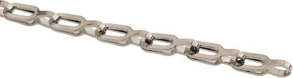 Made in USA - 0.028" Diam Brass Plumber's Safety Chain - 40 Lb Load Limit, #1, Nickel Plated Finish, 0.65" Inside Length - Makers Industrial Supply