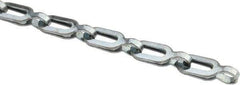 Made in USA - 0.028" Diam Steel Plumber's Safety Chain - 63 Lb Load Limit, #2, Zinc Plated Finish, 0.7" Inside Length - Makers Industrial Supply