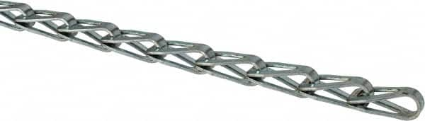 Made in USA - 0.035" Diam Steel Sash Chain - 105 Lb Load Limit, #35, Zinc Plated Finish - Makers Industrial Supply