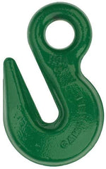 Campbell - 22,600 Lb Capacity, Chain Grade 100, Alloy Steel Eye Hook - 0.78" Hook Throat, 4.22" Reach, 1.22" Eye ID, 5/8" Chain Diam, 6.66" OAL - Makers Industrial Supply