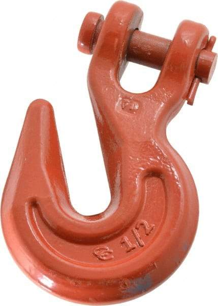 Campbell - 1/2 Inch Chain Diameter, Grade 70 Clevis Hook - 12,000 Lbs. Load Capacity, 21/32 Inch Inside Diameter, 21/32 Inch Pin Diameter, 9/16 Inch Hook Throat - Makers Industrial Supply