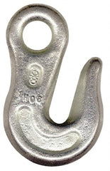 CM - 2,600 Lb Capacity, Chain Grade 43, Carbon Steel Eye Hook - Makers Industrial Supply