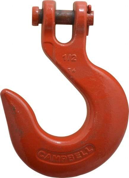 Campbell - 1/2 Inch Chain Diameter, Grade 80 Clevis Hook - 13,000 Lbs. Load Capacity, 5/08 Inch Inside Diameter, 9/16 Inch Pin Diameter, 1-3/4 Inch Hook Throat - Makers Industrial Supply