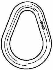 Campbell - Galvanized Carbon Steel Pear Shape Sling Link - 7/8" Diameter, 8,300 Lb Load Limit - Makers Industrial Supply