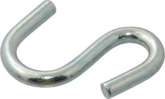 Campbell - Trade Size #62, Carbon Steel Zinc Plated S-Hook - 95 Lb Capacity, 0.175" Wire, 1-3/8" OAL - Makers Industrial Supply