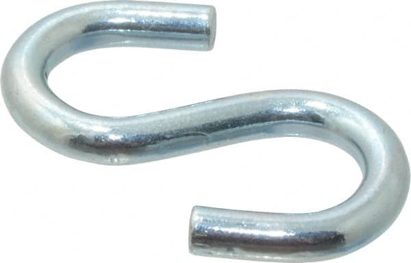 Campbell - Trade Size #80, Carbon Steel Zinc Plated S-Hook - 160 Lb Capacity, 1/4" Wire, 1-3/32" OAL - Makers Industrial Supply