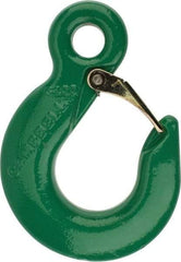 Campbell - 8,800 Lb Capacity, Chain Grade 100, Alloy Steel Eye Hook - 1.62" Hook Throat, 4.41" Reach, 0.81" Eye ID, 3/8" Chain Diam, 6-1/4" OAL - Makers Industrial Supply