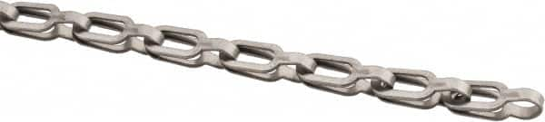 Made in USA - 0.023" Diam Stainless Steel Plumber's Safety Chain - 75 Lb Load Limit, 24 Links per Foot, #1/0, Standard Finish - Makers Industrial Supply