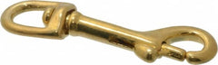 Value Collection - 3" Long Oval Swivel Eye Bolt Snap - Solid Brass with 1/4" Snap Opening - Makers Industrial Supply