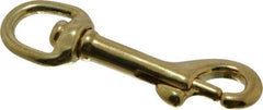 Value Collection - 3" Long Oval Swivel Eye Bolt Snap - Solid Brass with 1/4" Snap Opening - Makers Industrial Supply