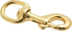 Value Collection - 3-1/8" Long Oval Swivel Eye Bolt Snap - Solid Brass with 5/16" Snap Opening - Makers Industrial Supply