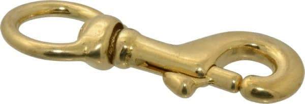 Value Collection - 3-1/8" Long Oval Swivel Eye Bolt Snap - Solid Brass with 5/16" Snap Opening - Makers Industrial Supply