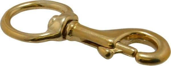 Value Collection - 3-5/8" Long Oval Swivel Eye Bolt Snap - Solid Brass with 3/8" Snap Opening - Makers Industrial Supply