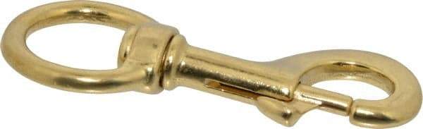 Value Collection - 4-3/4" Long Oval Swivel Eye Bolt Snap - Solid Brass with 1/2" Snap Opening - Makers Industrial Supply