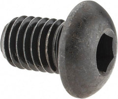 Made in USA - 1/2-13 UNC Hex Socket Drive, Button Screw - Alloy Steel, Black Oxide Finish, Fully Threaded, 3/4" Length Under Head - Makers Industrial Supply