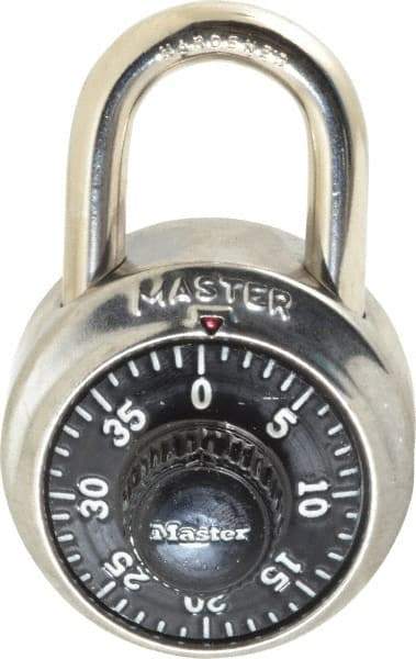 Master Lock - 1-7/8" Body Width, 3/4" Shackle Clearance, Stainless Steel Combination Lock - 9/32" Shackle Diam, 13/16" Shackle Width - Makers Industrial Supply